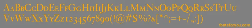 KisClassicoSc-Schriftart – Orangefarbene Schriften auf grauem Hintergrund