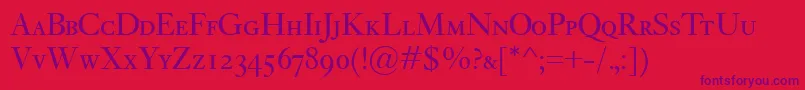 KisClassicoSc Font – Purple Fonts on Red Background