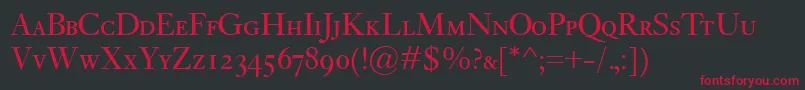 KisClassicoSc Font – Red Fonts on Black Background