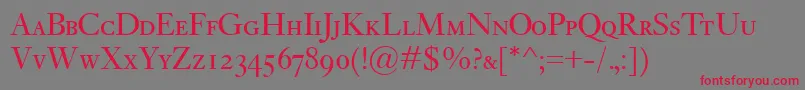 KisClassicoSc Font – Red Fonts on Gray Background