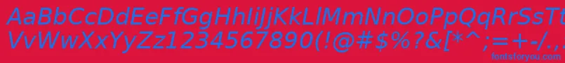 フォントDejavuSansOblique – 赤い背景に青い文字