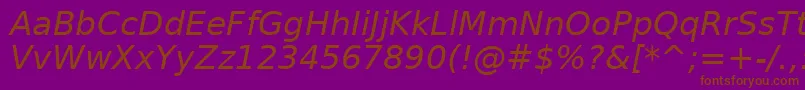 DejavuSansOblique Font – Brown Fonts on Purple Background