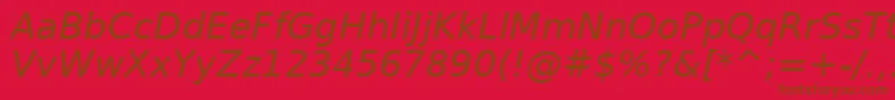 DejavuSansOblique Font – Brown Fonts on Red Background