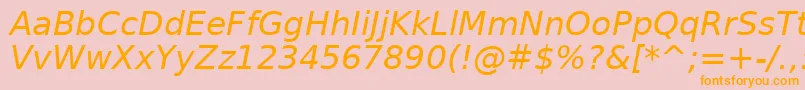 DejavuSansOblique Font – Orange Fonts on Pink Background