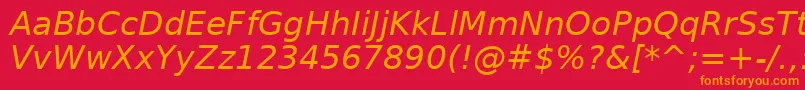 フォントDejavuSansOblique – 赤い背景にオレンジの文字