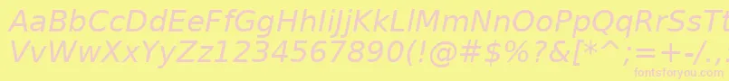 DejavuSansOblique Font – Pink Fonts on Yellow Background