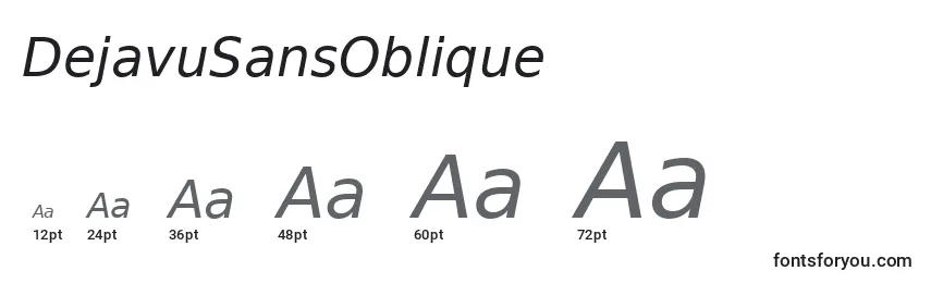 Размеры шрифта DejavuSansOblique