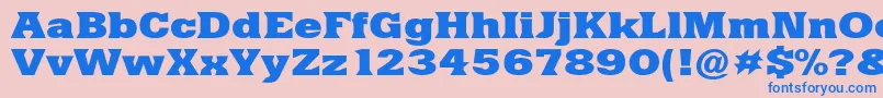 YacimientoExtraboldEx Font – Blue Fonts on Pink Background