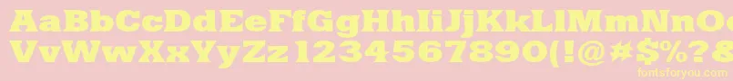 YacimientoExtraboldEx Font – Yellow Fonts on Pink Background