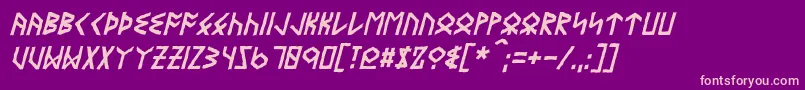 EyvindrItalic Font – Pink Fonts on Purple Background