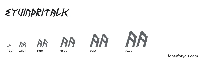 Размеры шрифта EyvindrItalic