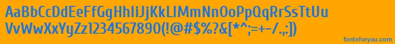 CuprumBold-Schriftart – Blaue Schriften auf orangefarbenem Hintergrund
