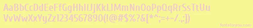 CuprumBold-Schriftart – Rosa Schriften auf gelbem Hintergrund