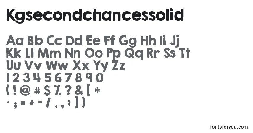 Czcionka Kgsecondchancessolid – alfabet, cyfry, specjalne znaki