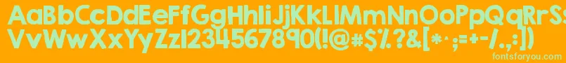 Kgsecondchancessolid Font – Green Fonts on Orange Background