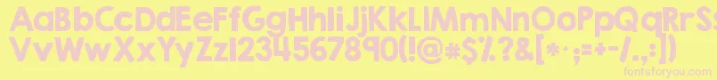 Kgsecondchancessolid Font – Pink Fonts on Yellow Background