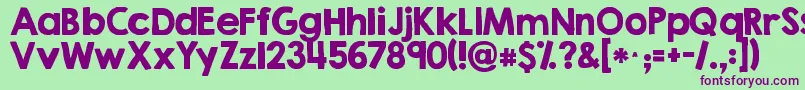 Kgsecondchancessolid Font – Purple Fonts on Green Background