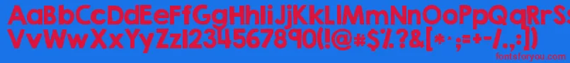 Kgsecondchancessolid Font – Red Fonts on Blue Background