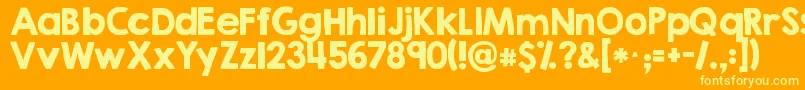 Kgsecondchancessolid Font – Yellow Fonts on Orange Background