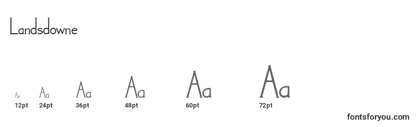 Landsdowne Font Sizes