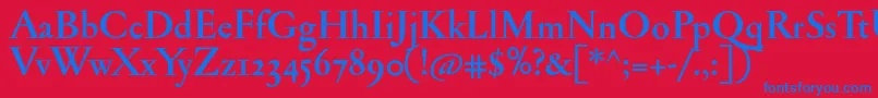 JannonantosfBold Font – Blue Fonts on Red Background