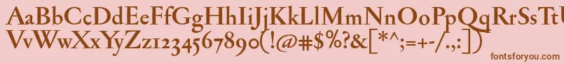 JannonantosfBold Font – Brown Fonts on Pink Background