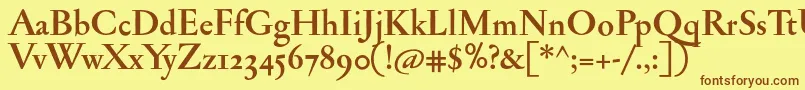 JannonantosfBold Font – Brown Fonts on Yellow Background