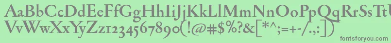 JannonantosfBold Font – Gray Fonts on Green Background