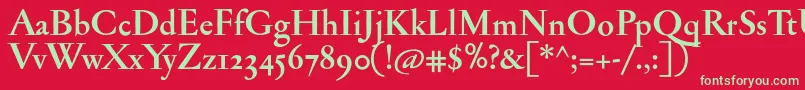 JannonantosfBold Font – Green Fonts on Red Background