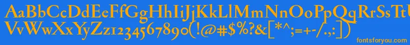 JannonantosfBold Font – Orange Fonts on Blue Background