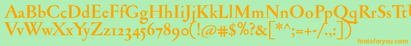 JannonantosfBold Font – Orange Fonts on Green Background