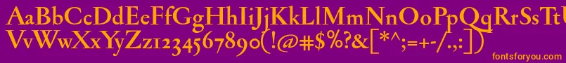 JannonantosfBold Font – Orange Fonts on Purple Background