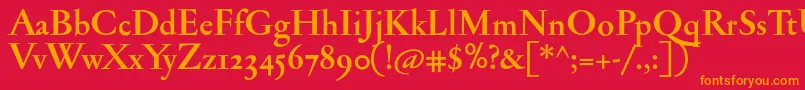 JannonantosfBold Font – Orange Fonts on Red Background