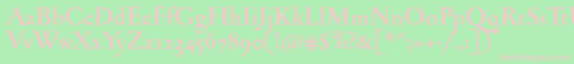 JannonantosfBold Font – Pink Fonts on Green Background