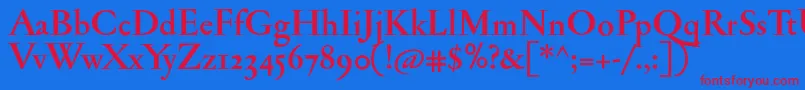 JannonantosfBold Font – Red Fonts on Blue Background