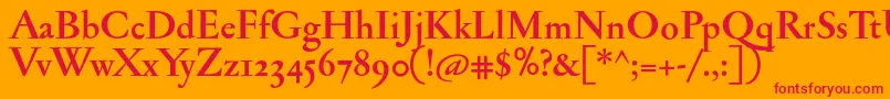 JannonantosfBold Font – Red Fonts on Orange Background