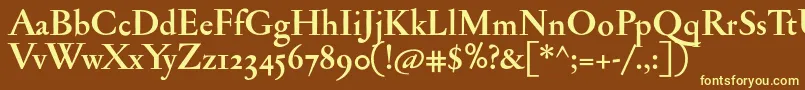 JannonantosfBold Font – Yellow Fonts on Brown Background