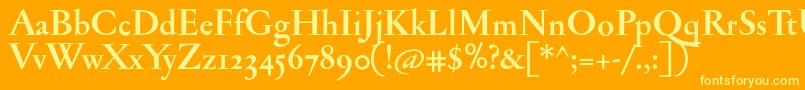 JannonantosfBold Font – Yellow Fonts on Orange Background