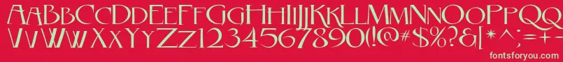 RebelCaps2010 Font – Green Fonts on Red Background