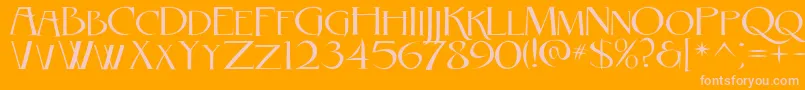 Fonte RebelCaps2010 – fontes rosa em um fundo laranja