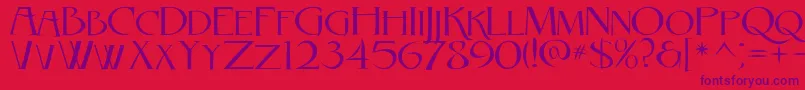 RebelCaps2010-Schriftart – Violette Schriften auf rotem Hintergrund