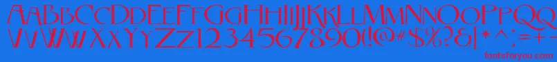 フォントRebelCaps2010 – 赤い文字の青い背景