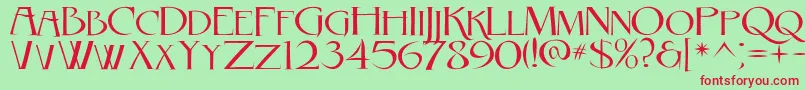 RebelCaps2010 Font – Red Fonts on Green Background