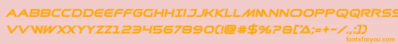 Prometheanacadital-Schriftart – Orangefarbene Schriften auf rosa Hintergrund