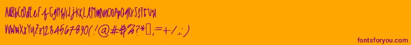 Jessaprint Font – Purple Fonts on Orange Background
