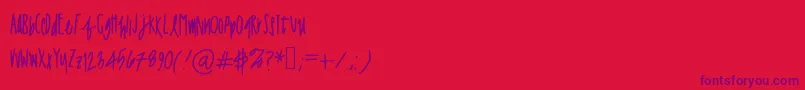 Jessaprint Font – Purple Fonts on Red Background