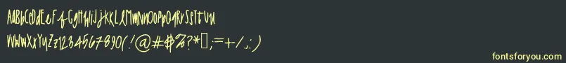 Fonte Jessaprint – fontes amarelas em um fundo preto
