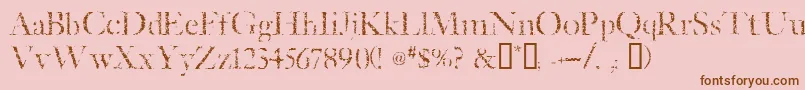 Etched ffy-Schriftart – Braune Schriften auf rosa Hintergrund