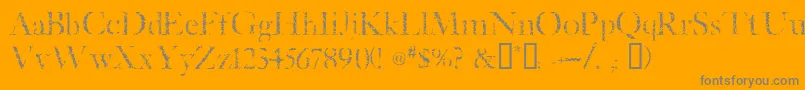 Etched ffy-Schriftart – Graue Schriften auf orangefarbenem Hintergrund
