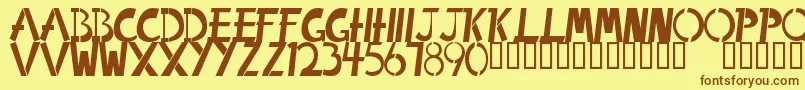 IrregularUrban Font – Brown Fonts on Yellow Background